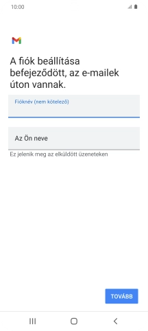 Kattints Az Ön neve mezőre, és írd be a kívánt küldőnevet.