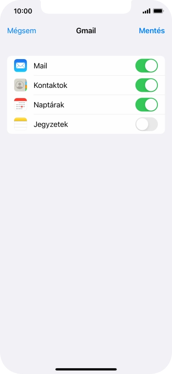 Amennyiben a kijelzőn ez a képernyőkép látható, az e-mail-fiókodat felismerte a rendszer, és automatikusan beállította. Kövesd a képernyőn megjelenő utasításokat további adatok csatolásához, és fejezd be az új fiók létrehozását.