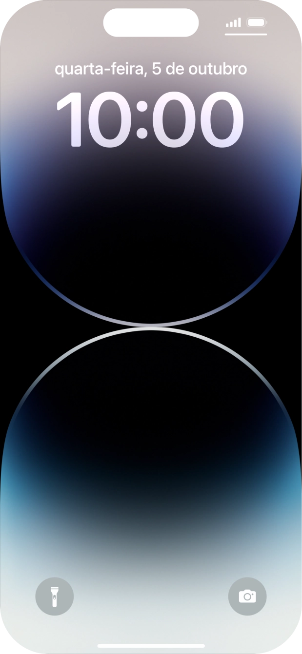 Prima durante um momento em qualquer ponto do ecrã de bloqueio.