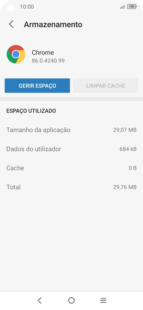 Prima a tecla de início para terminar e voltar ao ecrã inicial.