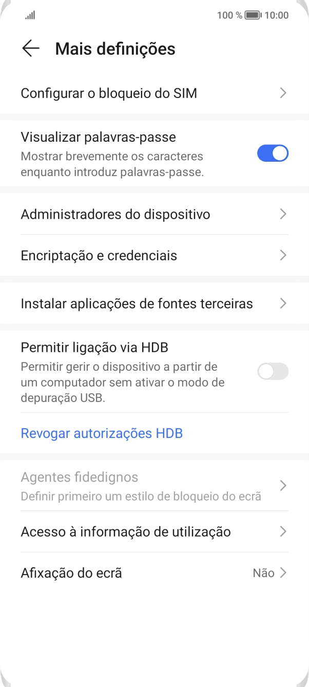Prima Configurar o bloqueio do SIM.
