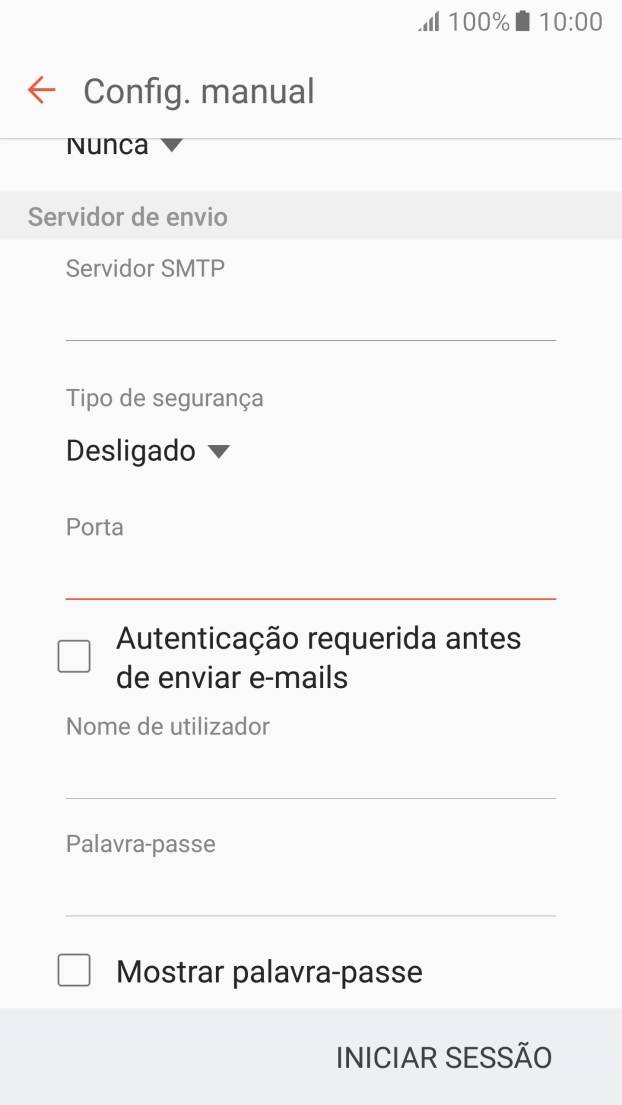 Prima Autenticação requerida antes de enviar e-mails para ativar a função.