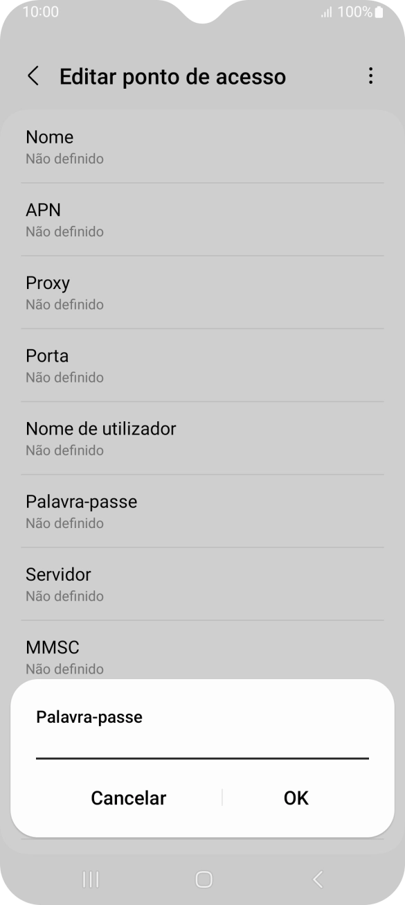 Introduza vodafone e prima OK.