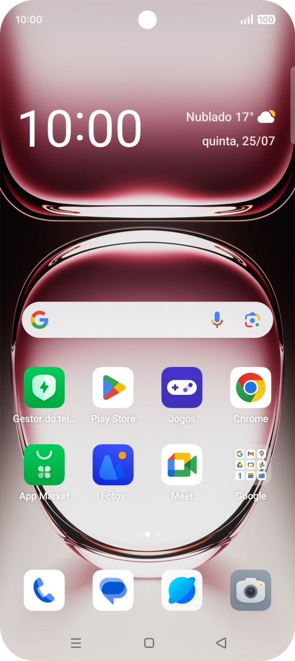 Deslize dois dedos sobre o ecrã de cima para baixo a partir do topo do ecrã.