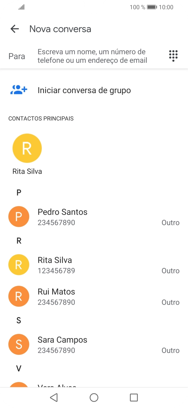 Prima o campo junto a 