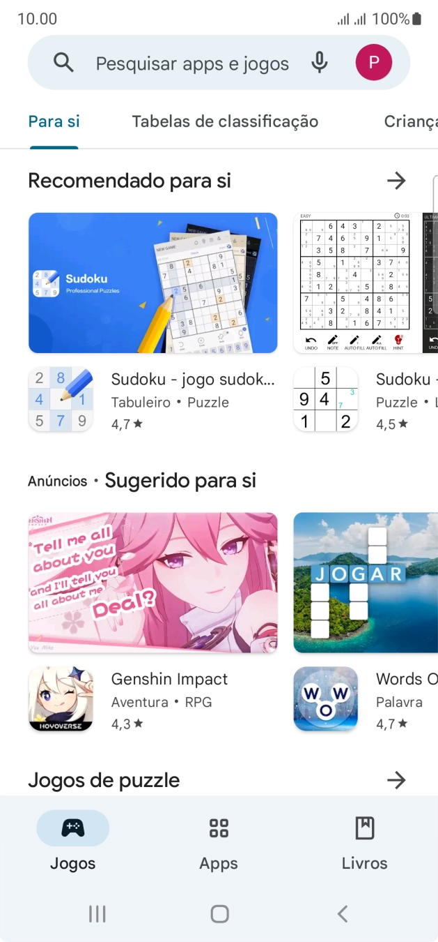 Prima a caixa de pesquisa.