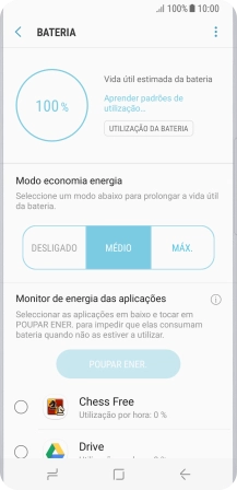 Prima a tecla de início para terminar e voltar ao ecrã inicial.