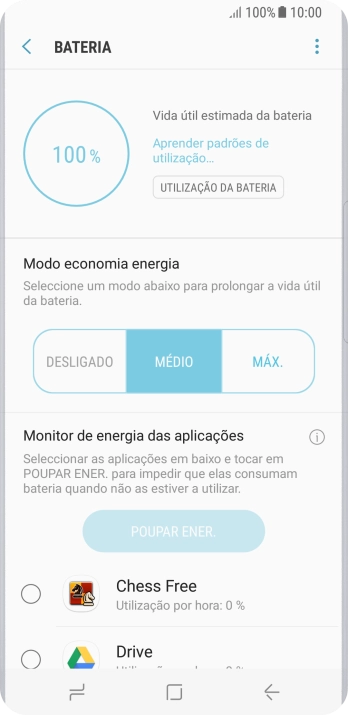 Prima a tecla de início para terminar e voltar ao ecrã inicial.