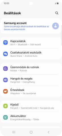 Válaszd a Kapcsolatok lehetőséget.