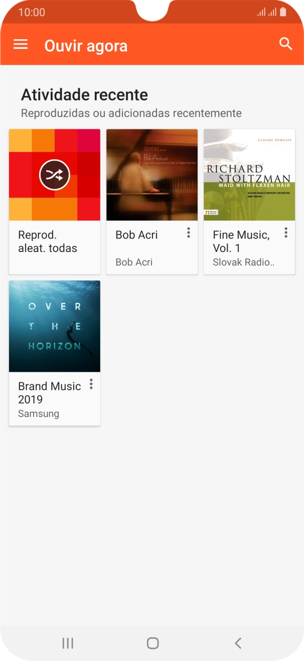 Deslize o dedo sobre o ecrã da esquerda para a direita.