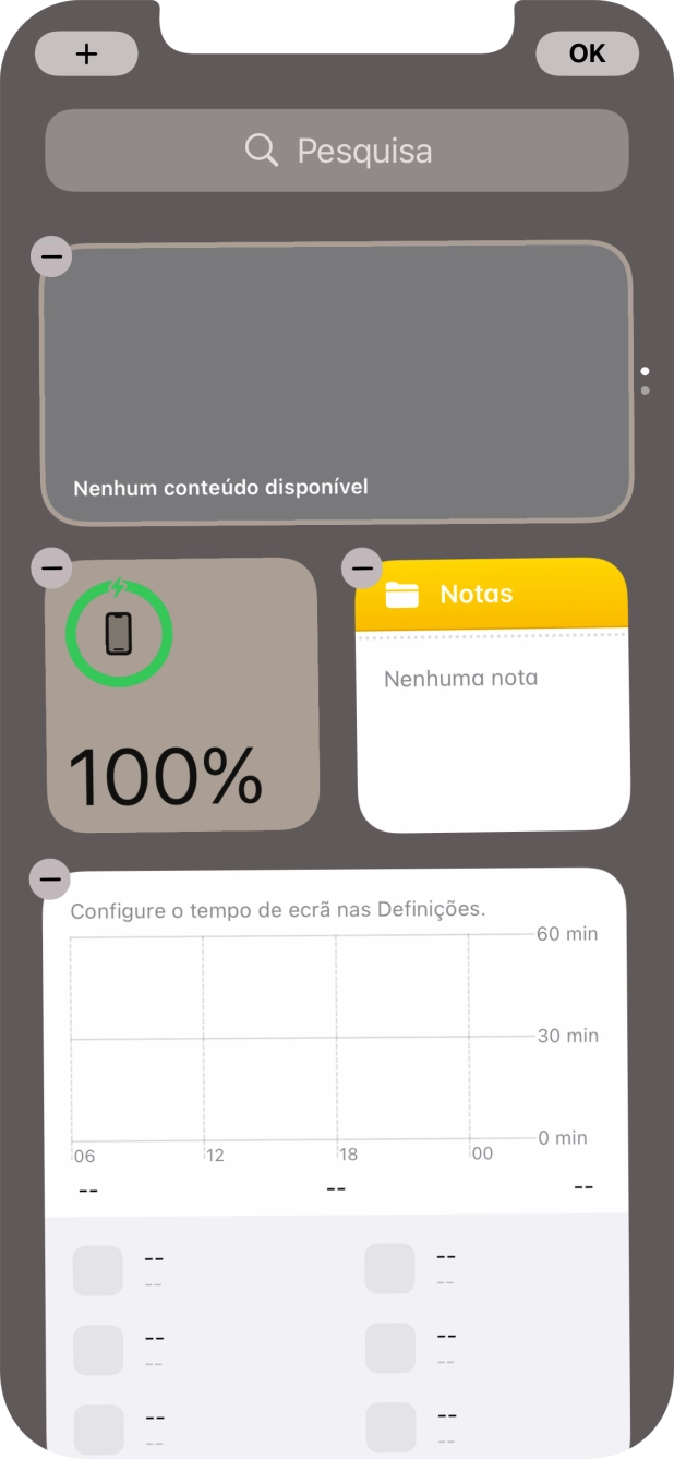 Prima o ícone para adicionar.