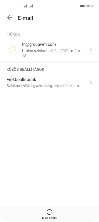 Válaszd a Fiókbeállítások lehetőséget.