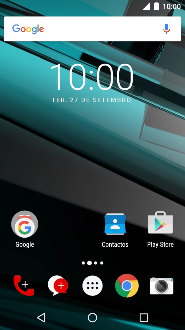 Deslize dois dedos sobre o ecrã de cima para baixo a partir do topo do ecrã.