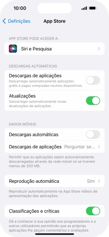 Prima o indicador junto aos tipos de conteúdo pretendidos para ativar ou desativar a função.