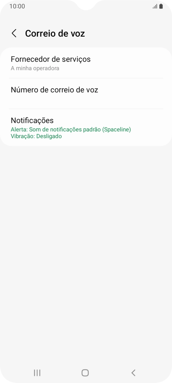 Prima Número de correio de voz.