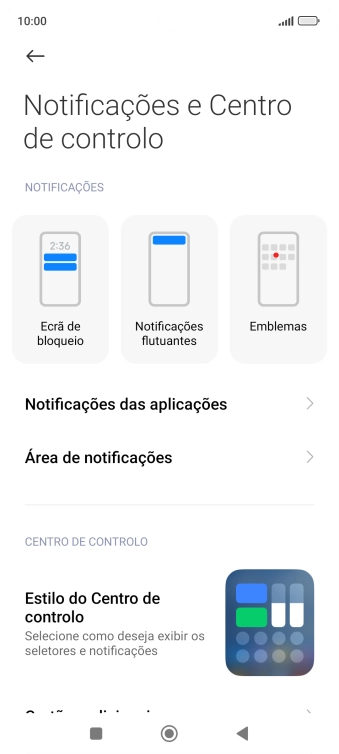 Prima Notificações das aplicações .