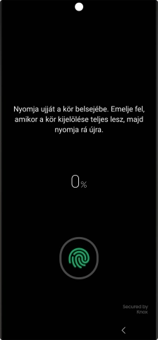Kövesd a kijelzőn megjelenő utasításokat képernyőzár létrehozásához ujjlenyomattal.