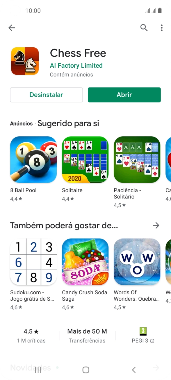 Prima a tecla de início para terminar e voltar ao ecrã inicial.