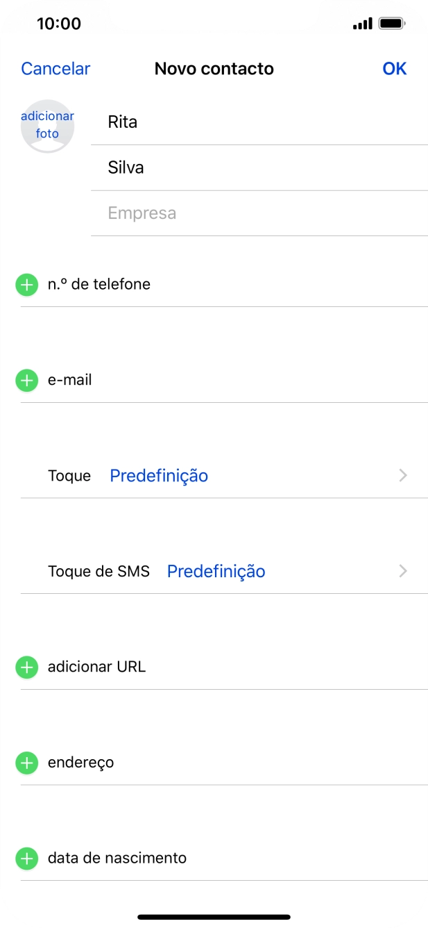 Prima n.º de telefone.