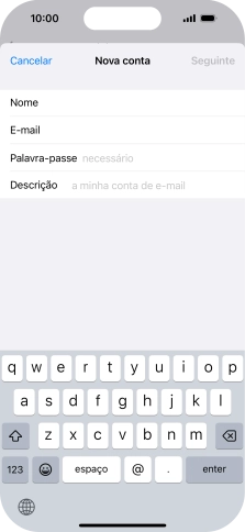 Prima Palavra-passe e introduza a password da sua conta de e-mail.