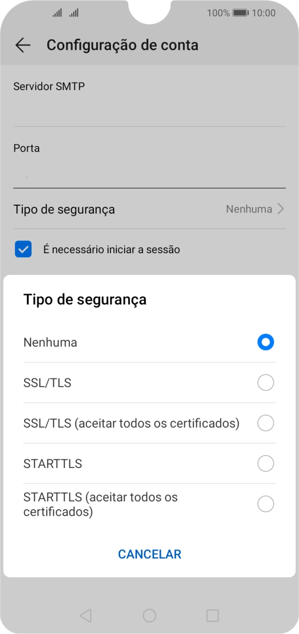 Prima Nenhuma para desativar a função.