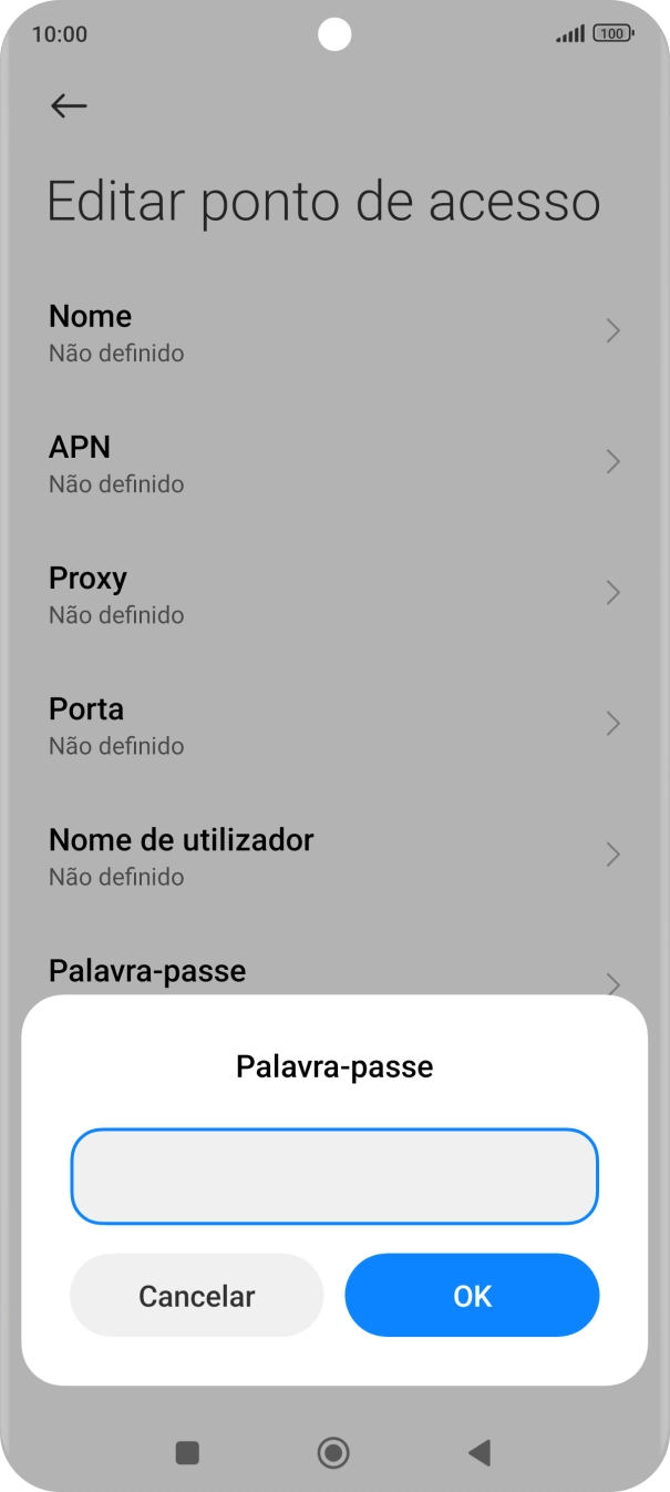 Introduza vodafone e prima OK.
