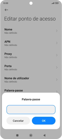 Introduza vodafone e prima OK.