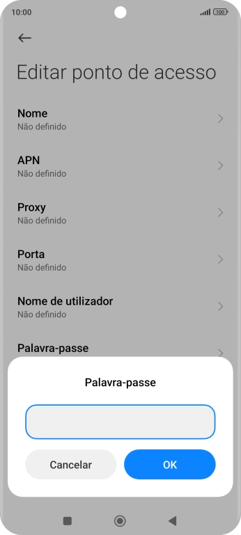 Introduza vodafone e prima OK.