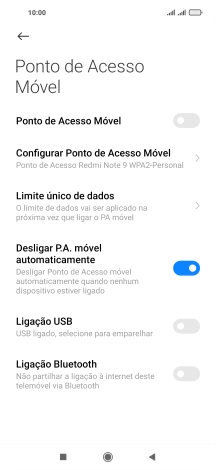 Prima Configurar Ponto de Acesso Móvel.
