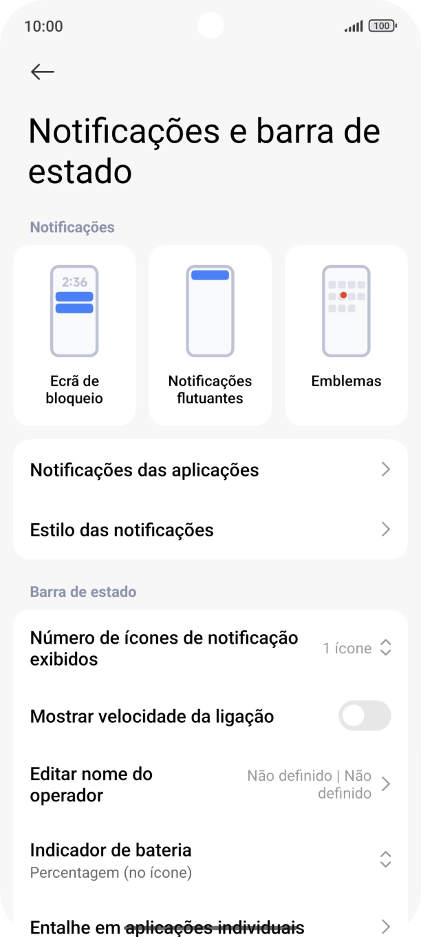 Prima Notificações das aplicações.