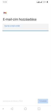 Kattints az „Írja be e-mail-címét” alatti mezőre, és írd be az e-mail címedet.