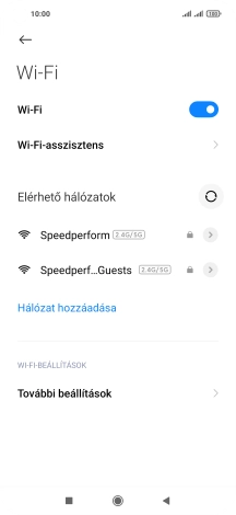 Válaszd ki a kívánt Wi-Fi hálózatot.