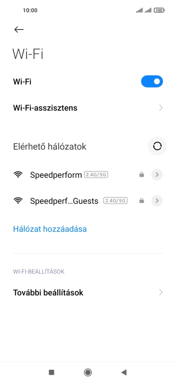Válaszd ki a kívánt Wi-Fi hálózatot.