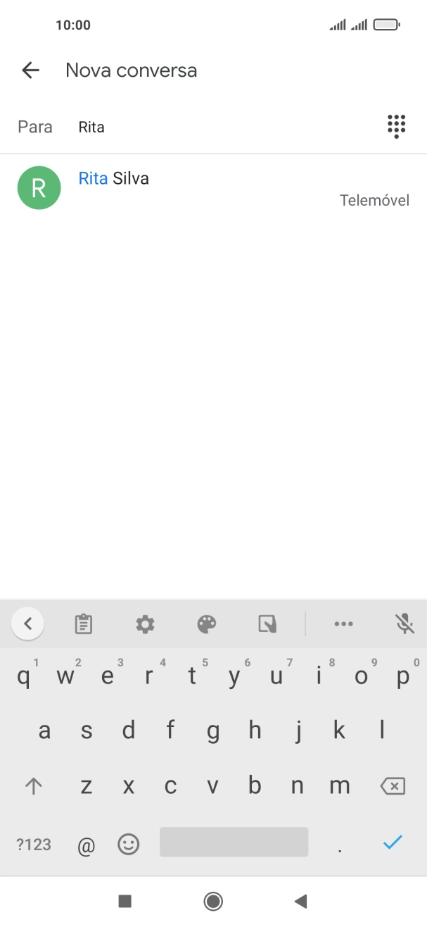 Prima o contacto pretendido.