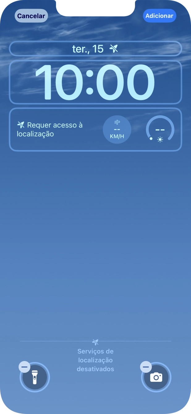 Se pretender personalizar a visualização da data no ecrã de bloqueio, prima o widget de data e siga as indicações no ecrã para escolher a visualização pretendida para o widget.