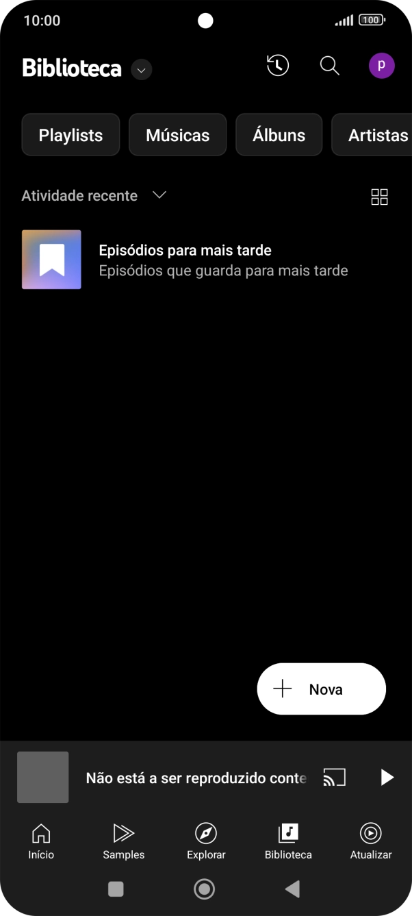 Prima a lista suspensa.