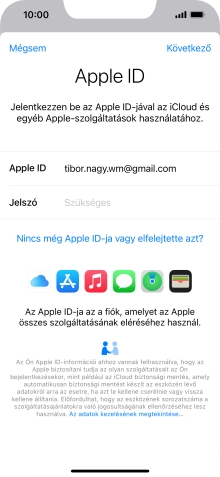 Kattints a „Jelszó” melletti mezőre, és írd be az Apple ID-d jelszavát.