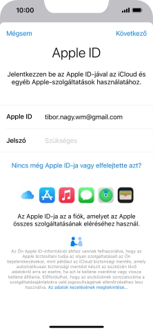 Kattints a „Jelszó” melletti mezőre, és írd be az Apple ID-d jelszavát.