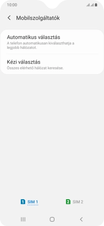 Kattints a kívánt SIM-kártyára.