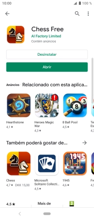 Prima a tecla de início para terminar e voltar ao ecrã inicial.