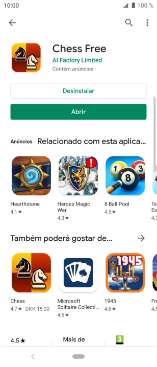 Prima a tecla de início para terminar e voltar ao ecrã inicial.