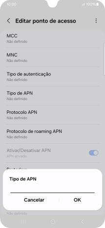 Introduza mms e prima OK.