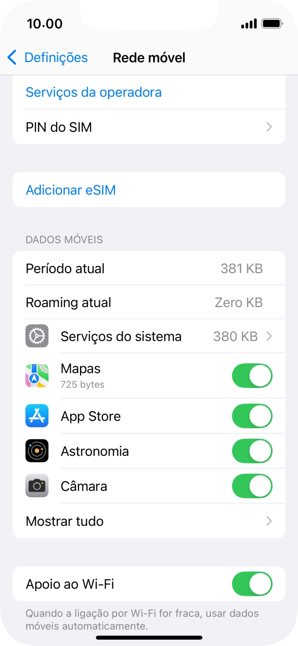 Prima Adicionar eSIM.