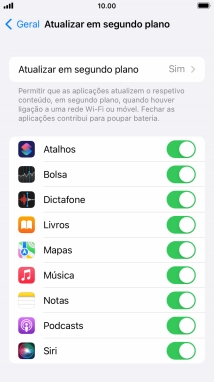 Prima Atualizar em segundo plano.