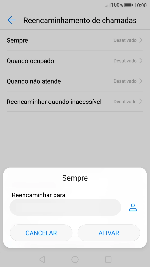 Introduza 123 e prima ATIVAR.