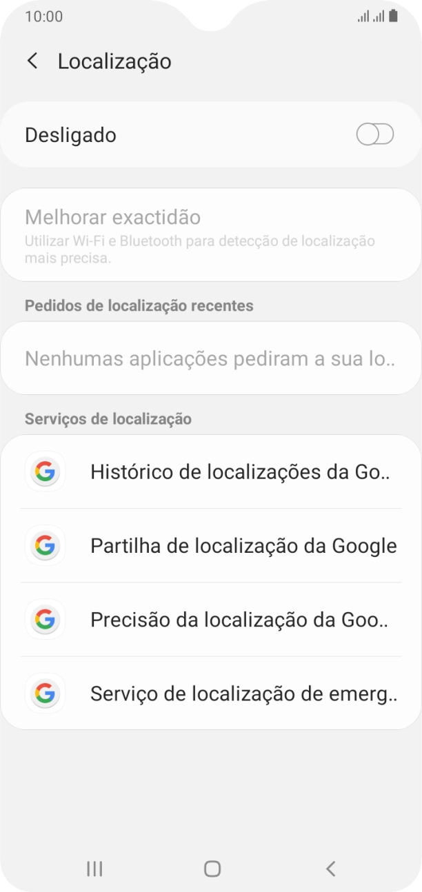 Prima o indicador para ativar ou desativar a função.