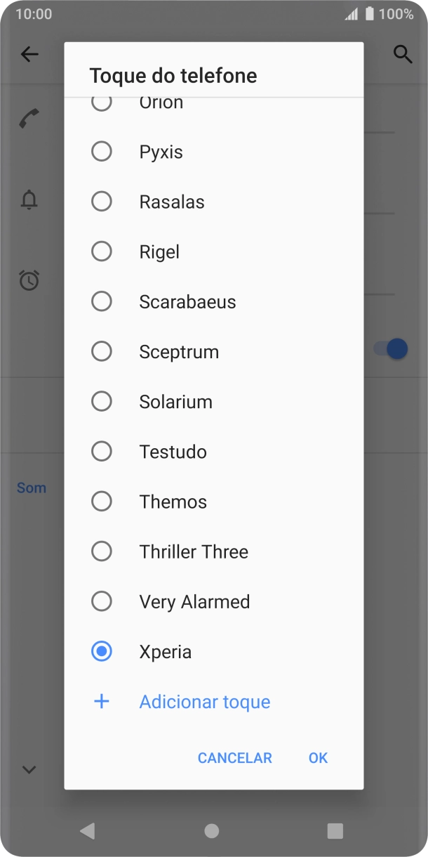 Prima Adicionar toque e vá até à pasta pretendida.