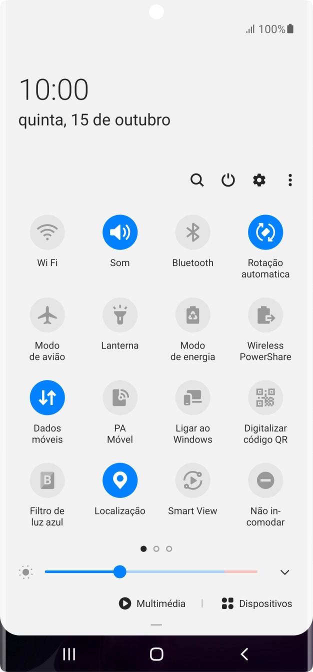 Prima o ícone de definições.