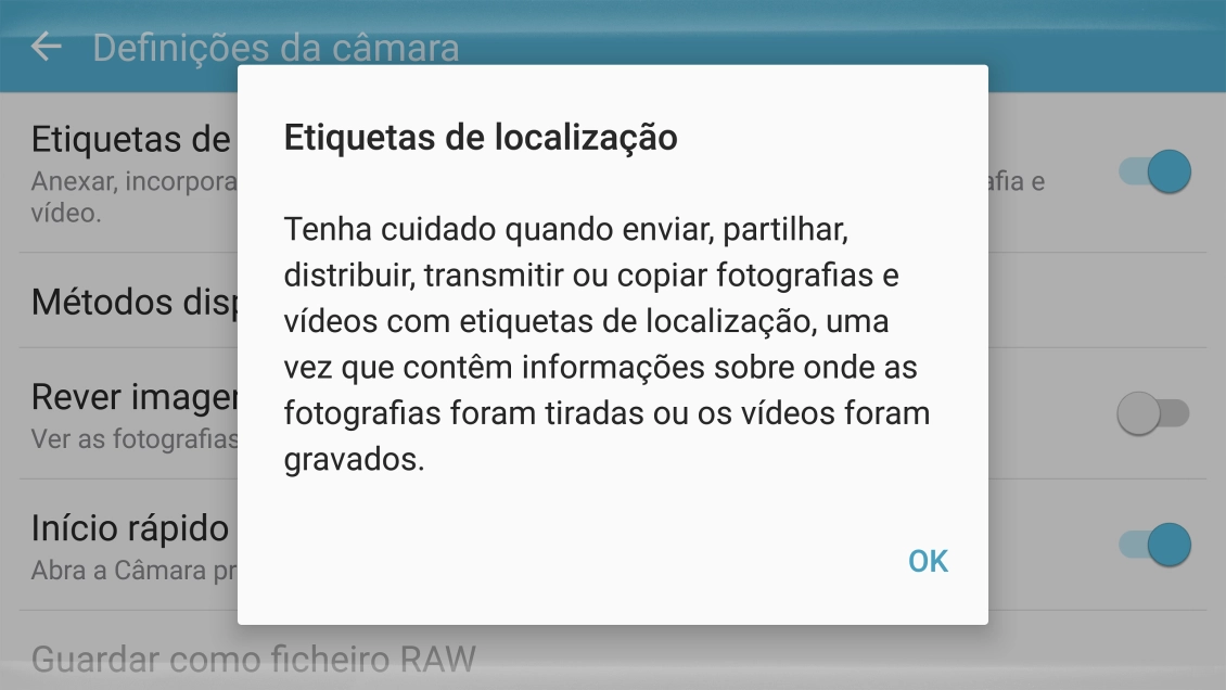 Se ativar a função, prima OK.