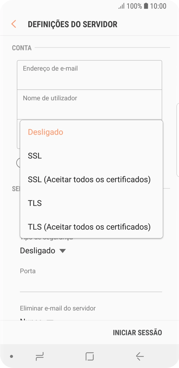 Prima Desligado para desativar a função.